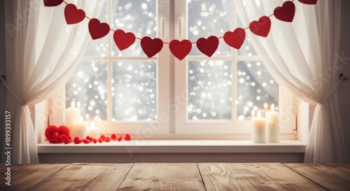 Wallpaper Mural Cozy valentine's day window display with heart decorations Torontodigital.ca