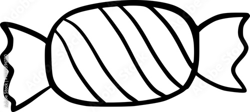 Handdrawn Wrapped Candy Doodle