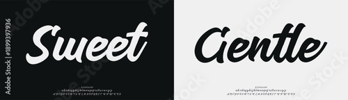 Sweet Gentle, Script beauty luxury font alphabet logo. Typography beautiful fashion elegant classic letters serif italic fonts decorative wedding vintage blossom logos. vector illustration
