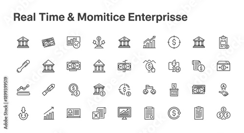 Business and Finance Icons: Real Time Enterprise and Analytics