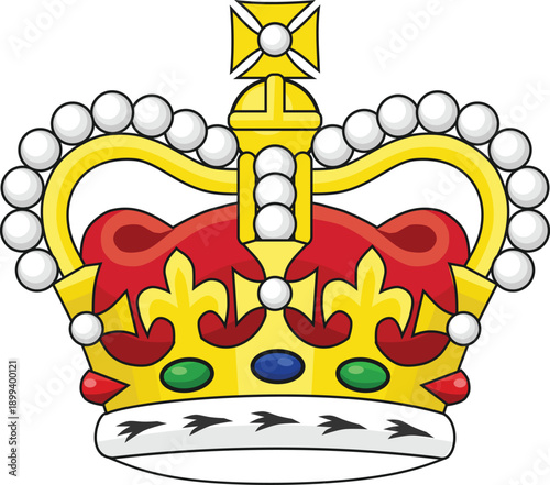Royal Crown Emblem Illustration with Decorative Details.eps