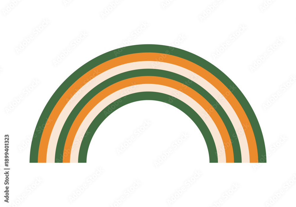 Obraz premium Rainbow isolated on a white or transparent background. Vector illustration. Icon. Close-up festive element for St. Patrick's Day design decoration.