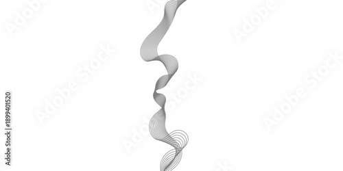 3D abstract gold smoke spiral illustration with a decorative corkscrew vector design for a celebration symbol on a white background