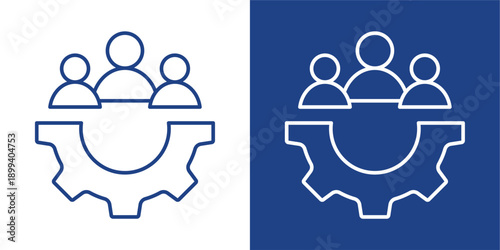 Teamwork Blue And White Icon Style Collection