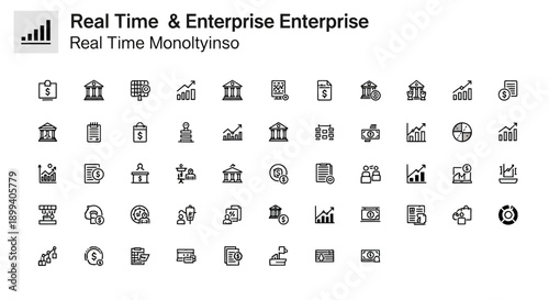 Business Icons Set: Finance, Analytics, Growth, and Enterprise Solutions