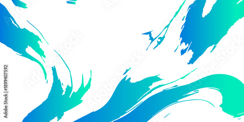 Vector Dynamic strokes of turquoise and teal hues flow gracefully, creating an abstract splash effect, capturing the essence of fluidity and energy. The artwork is characterized by bold brushwork.
