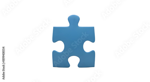 Quadro su tela A Single Blue Puzzle Piece on Black Background for Problem Solving and Connectio