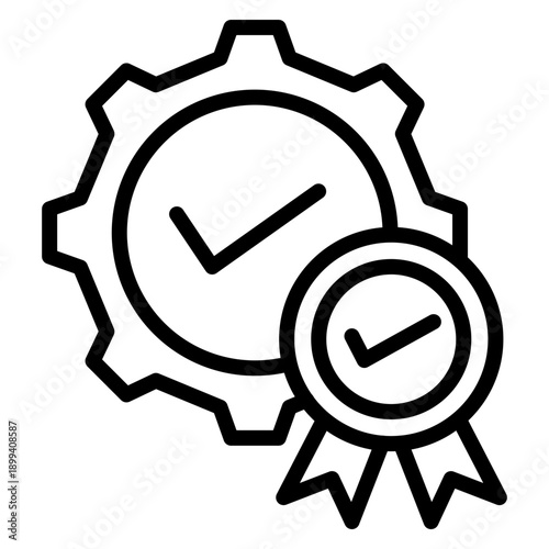 Quality Management Vector Line Icon Design