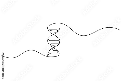 Dna continuous line art symbol for scientific genetic medical research