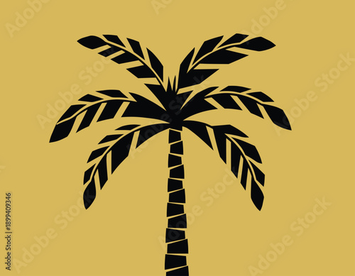 Stylized Silhouette of a Palm Tree with Distinctive Fronds.