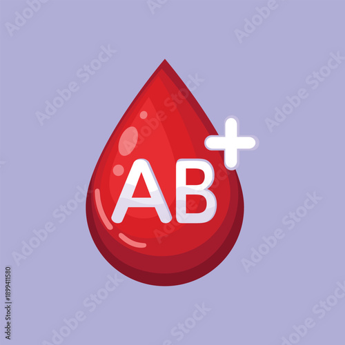 Clean illustration of AB positive blood type symbol for medical, donation, and healthcare information purposes.