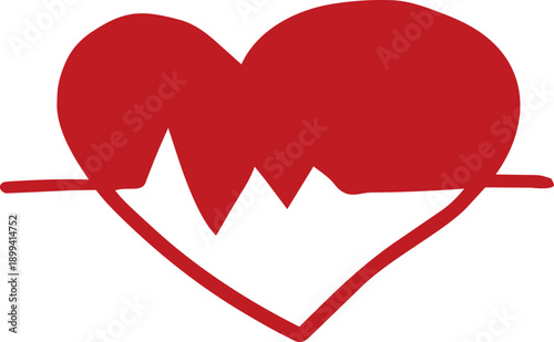 Hand Drawn Broken Heart Illustration