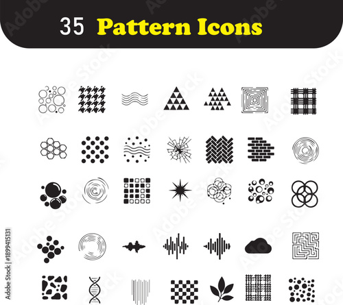 Fotografía Seamless black and white vector pattern with clean, minimal line design