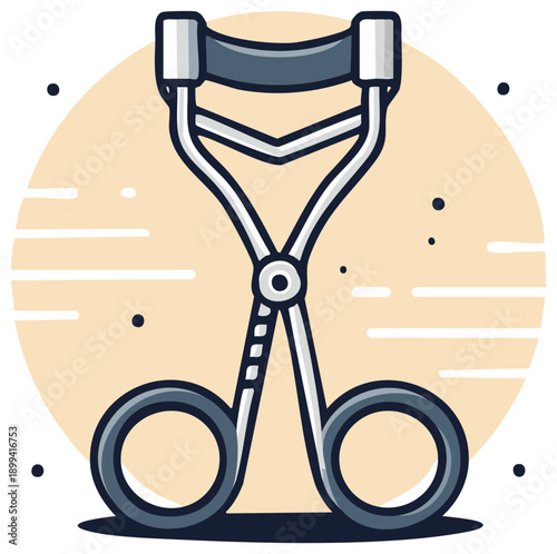 Cartoon eyelash curler cosmetic tool vector illustration