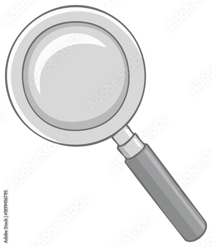 Magnifying glass cartoon style illustration for searching information finding solutions