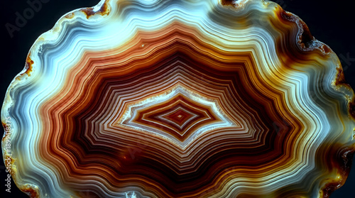 Obraz na płótnie Agate geode macro texture with warm polished bands