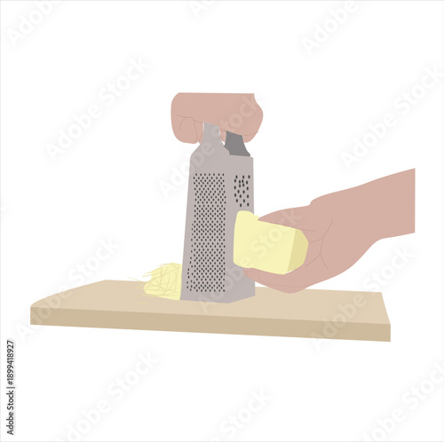 grate cheese. Hand grating cheese 