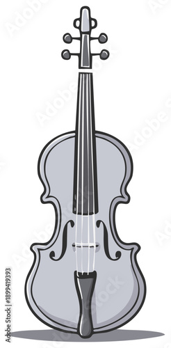 Illustration of a classic violin musical instrument in a flat design style