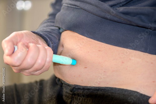 Side View Abdominal Injection Pen