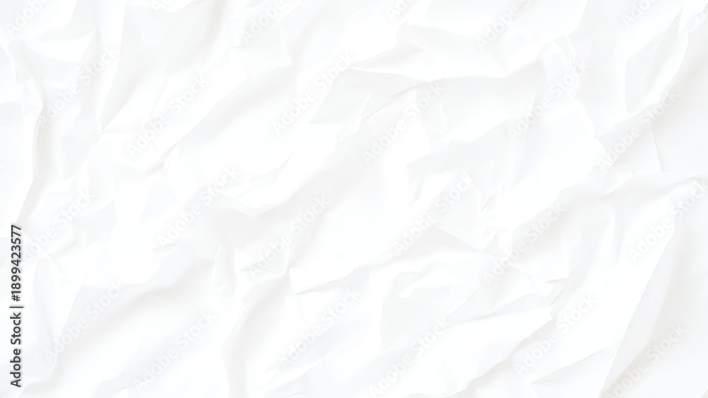 Fototapeta premium Blank white crumpled and creased paper poster texture background 