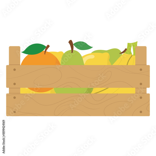 Fresh fruit wooden crate
