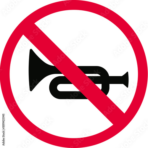 No Blowing Horn Traffic Sign, Prohibition Road Symbol Street Direction