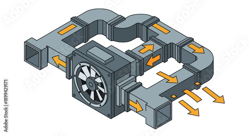 Industrial Air Ventilation System with Fan.