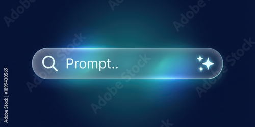 Technology ai datum artificial intelligence with digital learning computer science cyberspace network innovation system concept future information machine business cyber tech glowing search bar