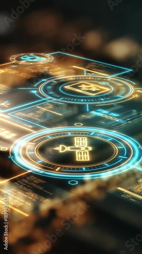 The processor controls robotic systems, infographics in 3D space.