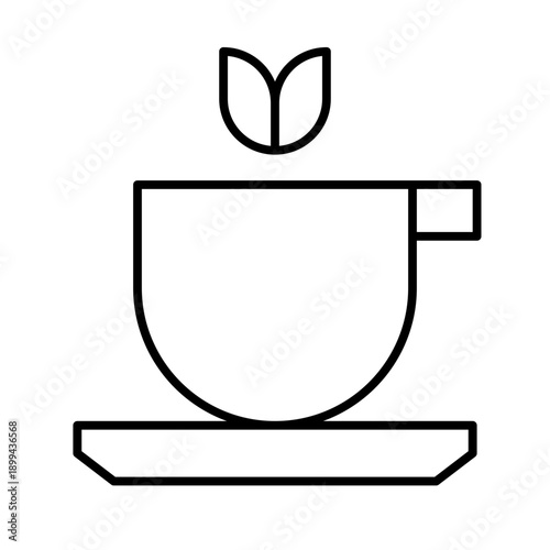 Mortar with Pestle and Herb flat design vector illustration