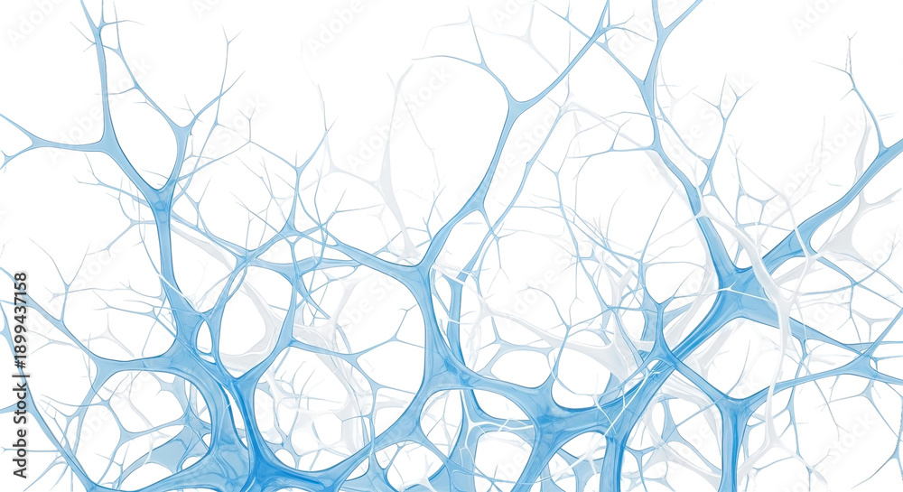 Obraz premium Abstract Blue Neural Network Structure