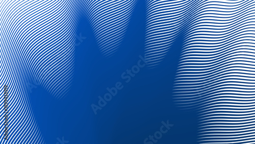 Blue stripes wave abstract background with smooth flowing lines modern dynamic pattern design