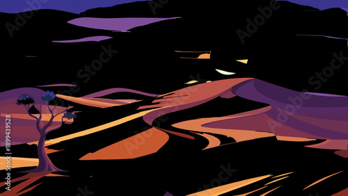 A whimsical person with a retro camera head and a red bandana stands amidst colorful abstract plant shapes and radiant starbursts, capturing a unique creative moment.