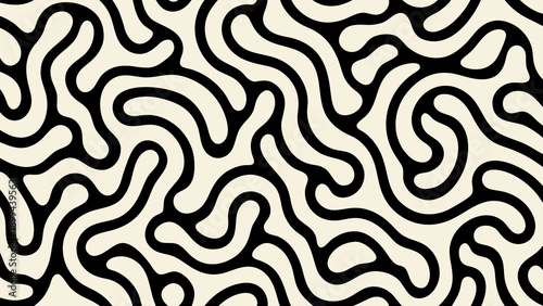 A vibrant blue ocean wave crashes with white foam, rendered in a mosaic-like, stained-glass illustration style against an orange sky filled with geometric stars and circles.