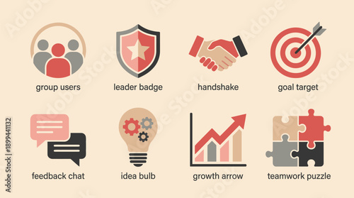 Teamwork Puzzle and Growth Arrow Illustration.