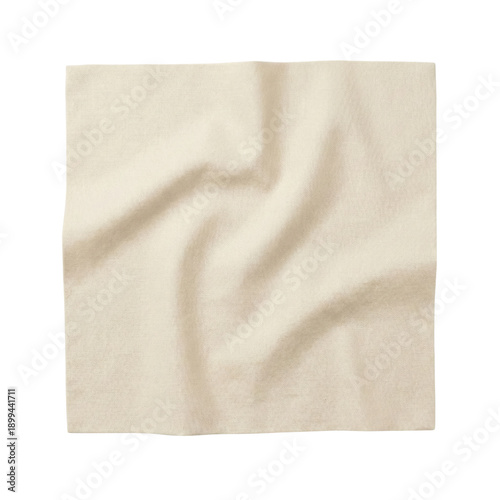 Photos Gently folded beige linen fabric square
