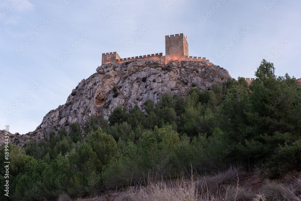 Fototapeta premium Sax old town on a hill in Spain