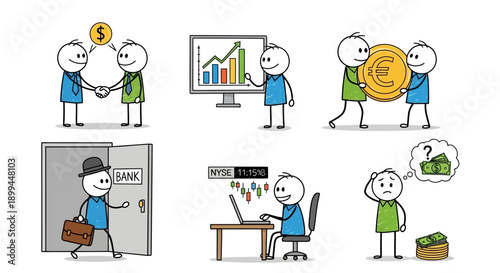 Business people making money and discussing financial growth with charts