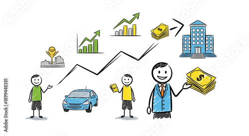 Business growth and financial success with people and money