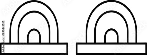 Rainbow Line Icon Set with Minimal Arc Shapes for Weather, Kids Design, Education, LGBTQ, UI, and Decorative Graphic Elements