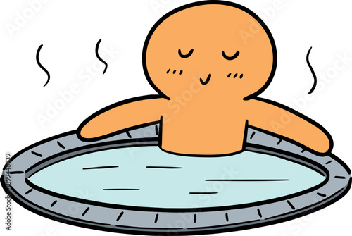 man bathing in hot water pool