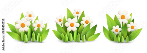 Vibrant spring scene featuring flowers set and grass on rolling hills, ideal backdrop for cheerful seasonal cards, nature themes, or floral decorations