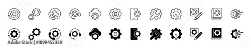 Set up and Setting icon set. Vector illustration.