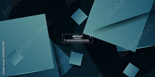 Abstract dark blue background. Simple and modern overlapping bright square elements design concept. Vector eps10