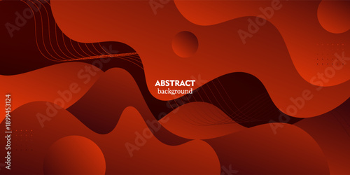 Abstract colored dynamic shapes background. Dark orange wave pattern. EPS10 vector.