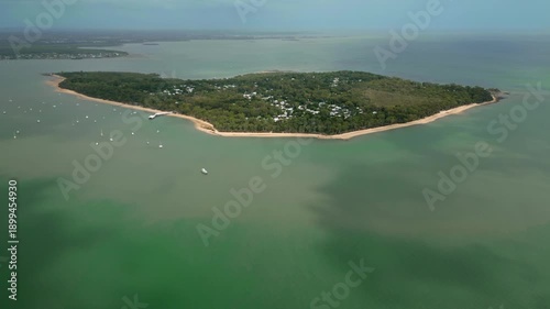 Wallpaper Mural Beautiful Coochiemudlo Island Surrounded By Green Ocean Brisbane Australia Drone Shot 4K 60FPS Torontodigital.ca