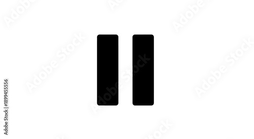 Black vector pause symbol, representing media playback stop, on white background.