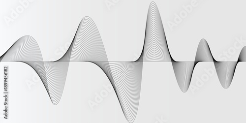 Abstract vector background with black wavy lines. eps10