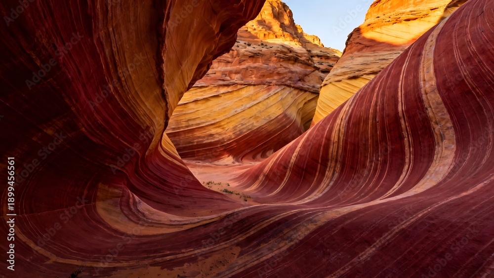 custom made wallpaper toronto digitalClose-up of Intricate Wavy Layers in Red and Ochre Sandstone