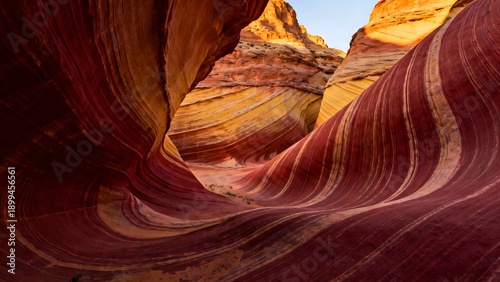 Wallpaper Mural Close-up of Intricate Wavy Layers in Red and Ochre Sandstone Torontodigital.ca